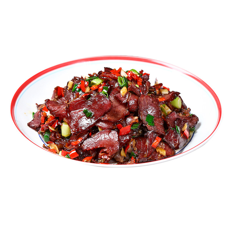 老铁腊牛肉柴火烟熏片湖南腊味