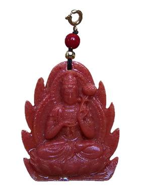 花林海珊瑚本命佛吊坠生肖守护神阿弥陀佛文殊普贤菩萨项坠挂件