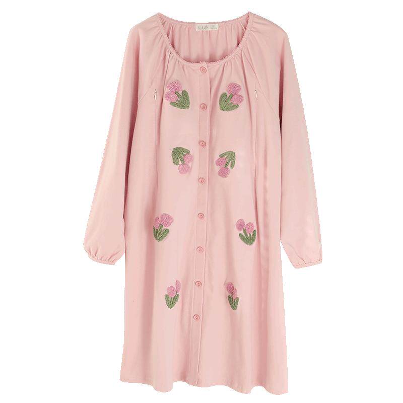 【自带胸垫】富朵春夏月子服产后纯棉哺乳睡裙怀孕期孕妇待产裙