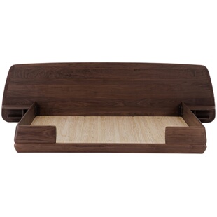 梵几|合围地台床 黑胡桃木矮床现代轻奢主卧双人2米超大床