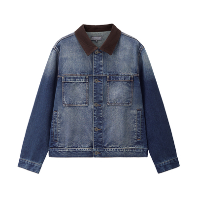 Giordano/佐丹奴拼接灯芯绒翻领