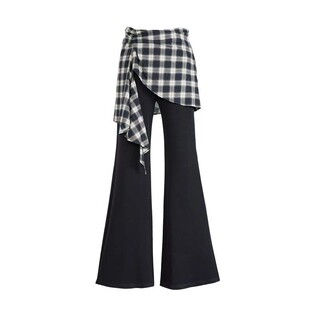 艾诺丝锦瑟裤子2026春装新款配饰修身微喇休闲裤311117