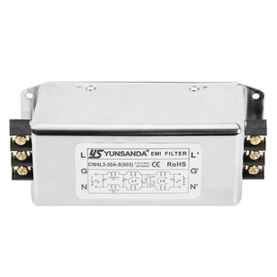 YUNSANDA电源滤波器220V交流净化抗干扰隔离谐波EMI双极高性能10A