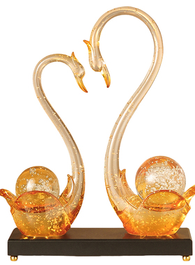 天鹅摆件高档装饰结婚送新人礼物