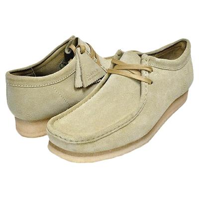日本直邮CLARKS WALLABEE 莫卡辛鞋休闲枫木绉纱鞋 26155515