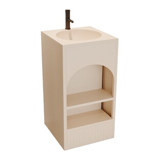 工业风洗手池小型落地式复古洗漱柜一体洗手台烧烤网红彩色立柱盆