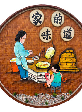 手绘复古饭店墙壁装饰挂件