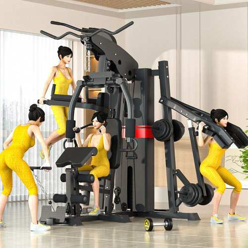 运动器械健身家用三人站综合训练器高位下拉单人站坐姿推胸蹬腿