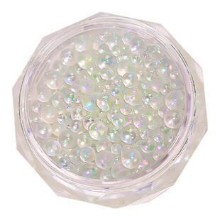 美甲极光泡泡珠子混装大小幻彩圆透明水晶球微珠网红指甲钻装饰品