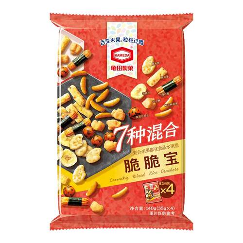 【百补专属】龟田制果柿子种米果脆脆宝7种混合网红零食140g*2