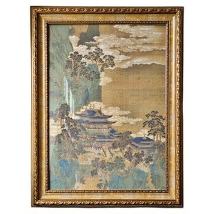 蒙娜丽莎仙山楼阁拼图相框复古装裱1000片50x70cm可定制尺寸挂墙