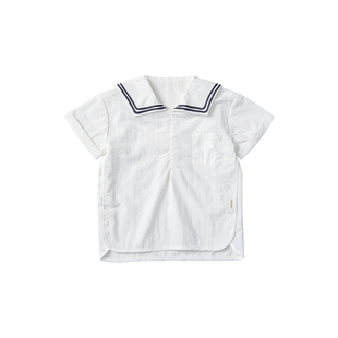 MARLMARL男女宝儿童短袖衬衫休闲衣抗沾湿海军风paddle shirts