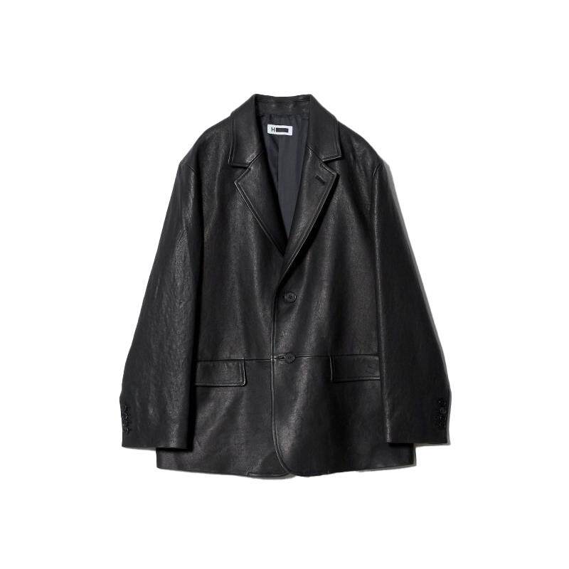 H UNITED ARROWS2026秋新品女装简约做旧羊皮衣西装16251000030