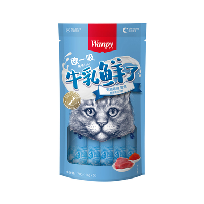 顽皮欧一吸猫条牛乳鲜了系列猫条