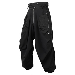 「讶梦」 高腰结构弧形拉链加绒材质拼接软壳裤P28E「侵蚀装备」