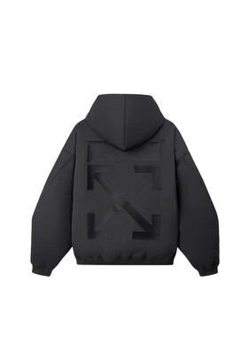 【明星同款】OFF-WHITE™ 情侣装新款宽松连帽拉链羽绒夹克
