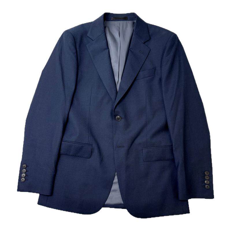 报喜鸟绵羊毛深蓝桑蚕丝单西服