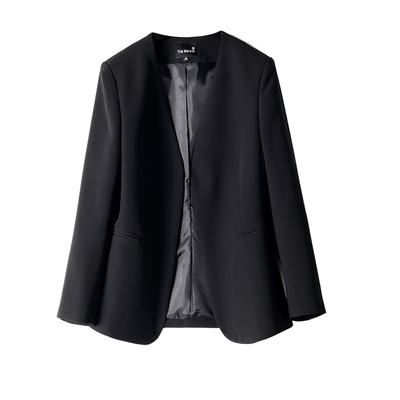 时髦气质无领通勤八分袖