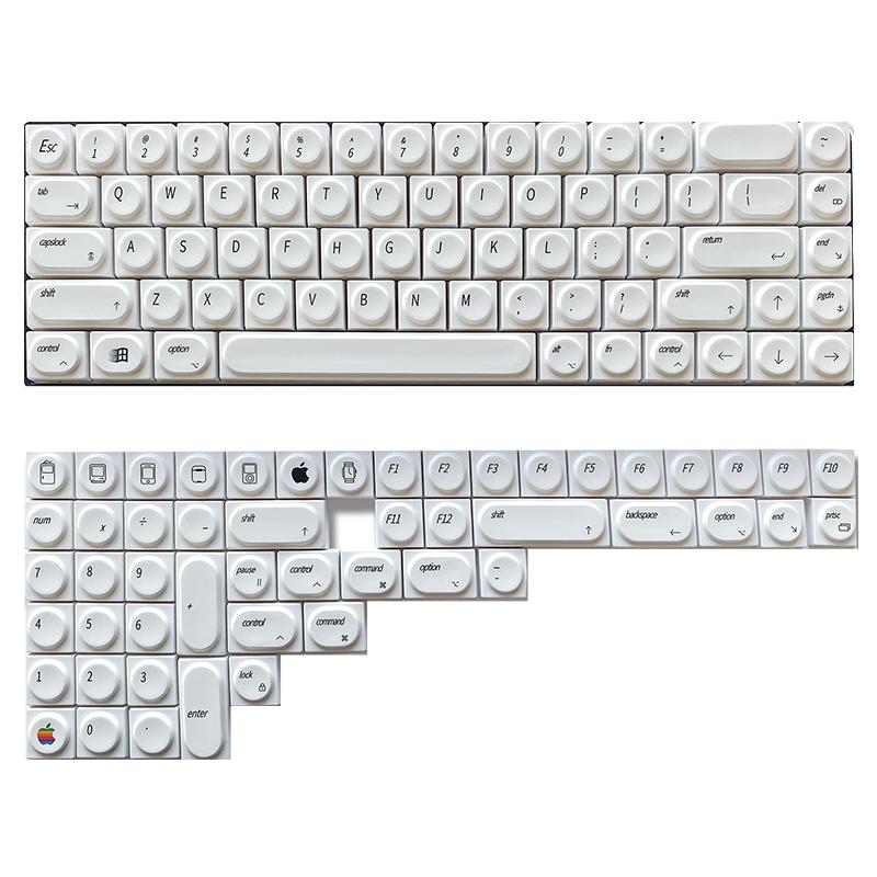 苹果风键帽MAC 极简白PBT材质 简约十字轴机械键盘客制化apple