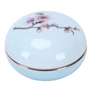 美妆瓷盒30ml扁圆罐化妆品盒药膏罐香粉盒口红罐药材罐迷你收纳盒