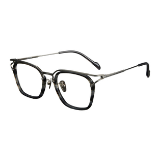 别具一格！10克日系纯钛超轻眼镜框大框大脸板材配防蓝光近视镜片