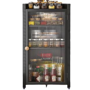 厨房带门三角调料置物架壁挂免打孔调味品油盐台面转角防尘收纳柜