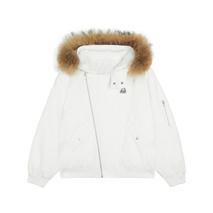 巨好看冬季韩系大毛领连帽派克棉服女设计感加厚保暖工装棉袄外套