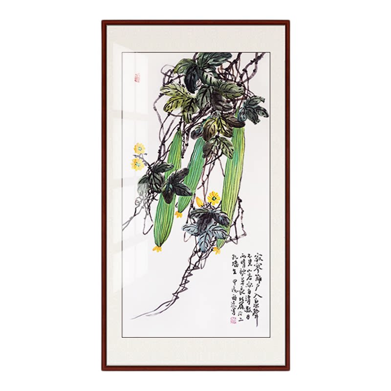 国画真迹字画客厅酒店书画丝瓜