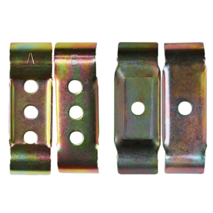 彩锌白锌三孔单孔通用型脚轮安装压板精益管装轮子用加长重型夹板