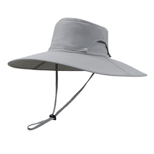 MISSION UV防晒帽男士遮阳帽夏季户外遮脸渔夫帽空顶防紫外线帽子