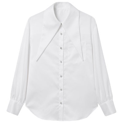品牌捡漏设计感长袖白色休闲衬衣