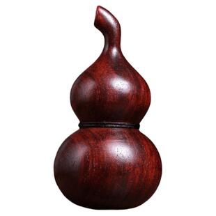 天然紫檀木迷你葫芦福禄寿手把件摆件手捻把玩件木质挂件实木雕刻