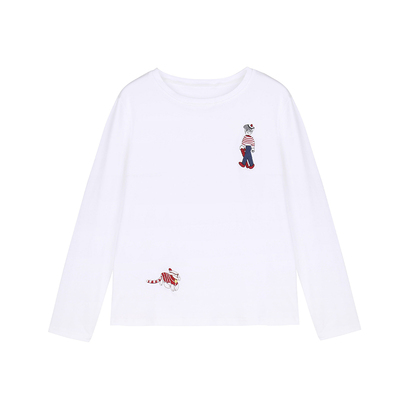 秋冬圆领修身风显瘦加厚白色t恤