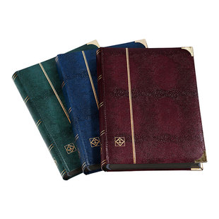 lighthouse德国灯塔原装进口64页A4鳄鱼皮纹插册黑底邮票收藏册大容量集邮活页空册邮票册