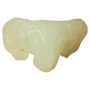 王实斋珠宝/俄料和田玉白玉羊首领头羊挂件吊坠白度好精美AI118