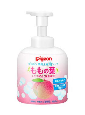 日本贝亲桃子水沐浴露桃叶二合一