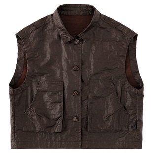 幼悠女童2026春季新款机能风叠穿无袖马甲百搭酷飒儿童时尚背心潮