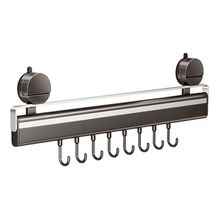 吸盘厨房挂钩一排式免打孔墙上壁挂勺子锅铲刀锅盖专用收纳置物架