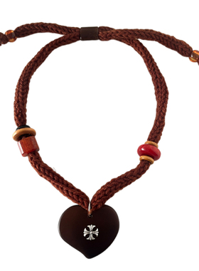 复古咖色吊坠项链女高级感