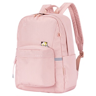 卡拉羊2025新款书包中小学生双肩包简约纯色双肩背包电脑包轻便