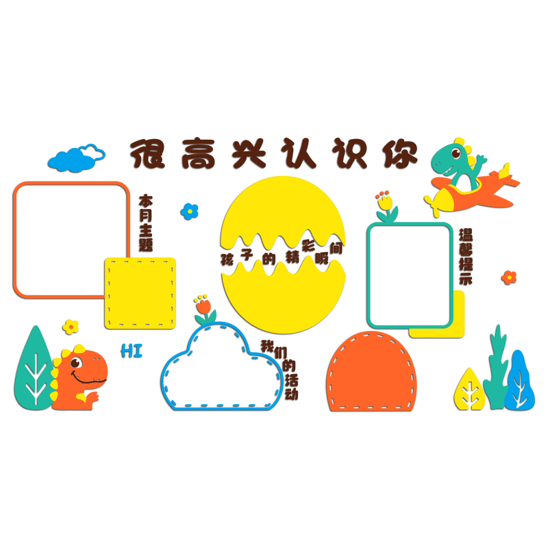 幼儿园墙面装饰中大班主题墙贴成品环创立体家园共育栏边框照片墙