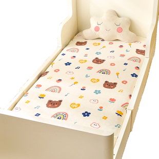婴儿床床笠秋冬加厚宝宝床单豆豆珊瑚牛奶绒新生儿童拼接床垫套罩
