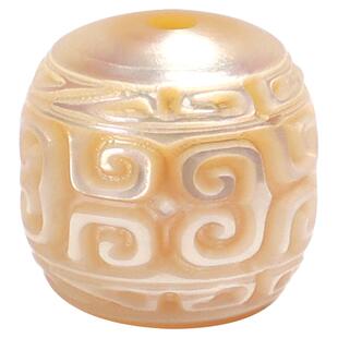 天然淡水珍珠雕刻回纹桶珠隔珠新中式手链不掉色通勤珠宝DIY配饰