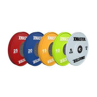 XMASTER杠铃片举重训练竞技健身房家用竞赛橡胶片耐摔大孔哑铃