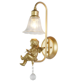 天使壁灯卧室床头灯客厅电视墙免布线充电法式壁灯镜前楼梯过道灯