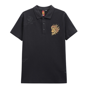 ONIARAI/鬼洗24春夏新鬼洗大和魂器物家纹男式休闲POLO衫 B830148