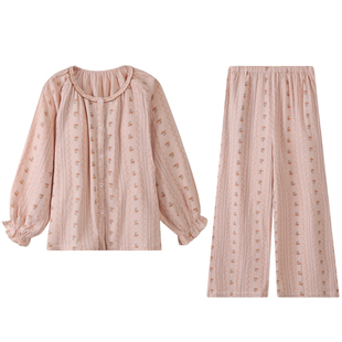 雅鹿纯棉月子服春秋孕期产后孕妇哺乳睡衣2025新款全棉家居服夏季