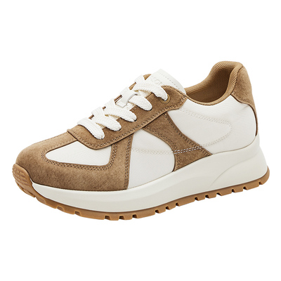 哈森厚底时尚拼接德训鞋女系带活力休闲运动鞋2026新款HCS261612