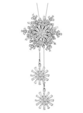 旋转雪花皓石毛衣链女 长款雪花新款气质项链百搭