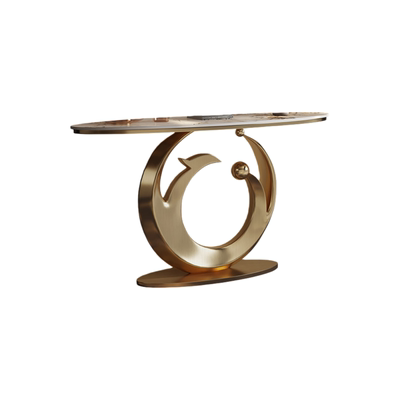 轻奢入户门厅不锈钢岩板石玄关台